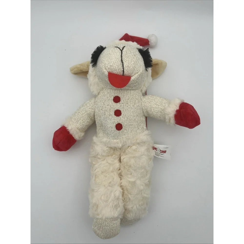 LAMB CHOP PET PLUSH SQUEAK TOY,‎ Santa Multipet Lamb Chop 13